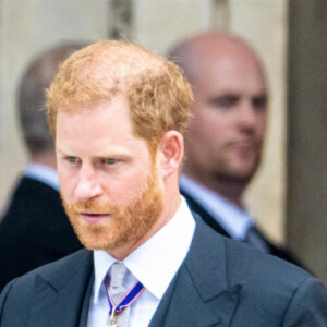 Le prince Harry, duc de Sussex, et Meghan Markle, duchesse de Sussex - Les membres de la famille royale et les invités lors de la messe célébrée à la cathédrale Saint-Paul de Londres, dans le cadre du jubilé de platine (70 ans de règne) de la reine Elisabeth II d'Angleterre. Londres, le 3 juin 2022. 