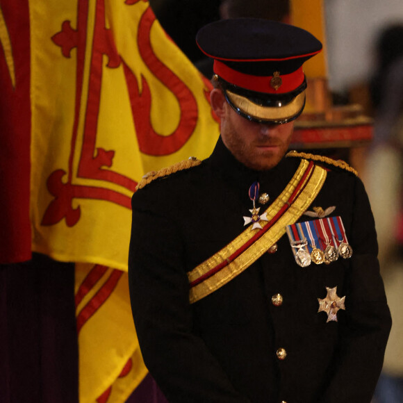 Le prince Harry, duc de Sussex - Veillée des petits-enfants de la reine Elizabeth II au Westminster Hall à Londres, Royaume Uni, le 17 septembre 2022. 
