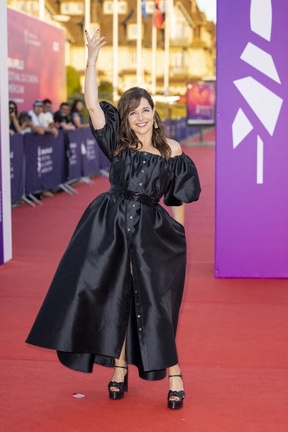 Laure Calamy lors de la première du film "Une femme du monde" lors de la 47e édition du Festival du Cinéma Américain de Deauville le 6 septembre 2021. © Olivier Borde / Bestimage