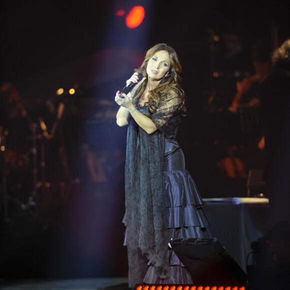 Concert hommage à Bercy de la comédie musicale "Notre Dame de Paris", 13 ans après sa création en 1998 par Luc Plamondon et Richard Cocciante. Ce concert réunit les artistes originaux accompagnés de 70 musiciens et de 40 choristes. Hélène Ségara (Esmeralda), Daniel Lavoie (Frollo), Garou (Quasimodo), Bruno Pelletier (Gringoire), Patrick Fiori (Phoebus), Julie Zenatti (Fleur de lys) et Luck Mervil (Clopin). Paris, le 16 décembre 2001. © Patrick Carpentier/Bestimage