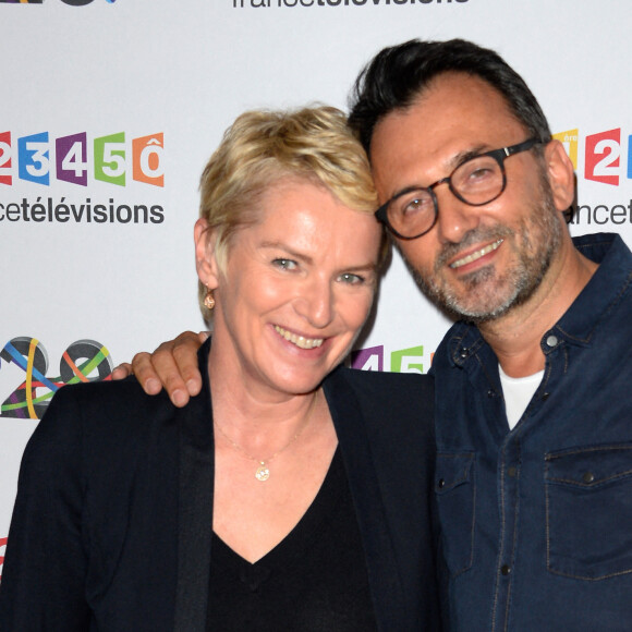 Elise Lucet et Frédéric Lopez au photocall de France Télévisions, pour la présentation de la nouvelle dynamique 2016-2017, à Paris, le 29 juin 2016. © Guirec Coadic/Bestimage