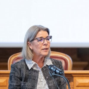 La princesse Caroline de Hanovre assiste au symposium "Journée de la Méditerranée" au musée Océanographique de Monaco, le 28 novembre 2022. Cette rencontre porte sur "L'emploi des jeunes et des femmes dans le bassin méditerranéen". © Olivier Huitel/Pool Monaco/Bestimage 