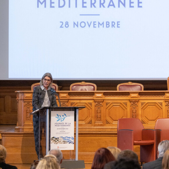 La princesse Caroline de Hanovre assiste au symposium "Journée de la Méditerranée" au musée Océanographique de Monaco, le 28 novembre 2022. Cette rencontre porte sur "L'emploi des jeunes et des femmes dans le bassin méditerranéen". © Olivier Huitel/Pool Monaco/Bestimage 