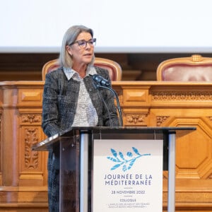 La princesse Caroline de Hanovre assiste au symposium "Journée de la Méditerranée" au musée Océanographique de Monaco, le 28 novembre 2022. Cette rencontre porte sur "L'emploi des jeunes et des femmes dans le bassin méditerranéen". © Olivier Huitel/Pool Monaco/Bestimage 