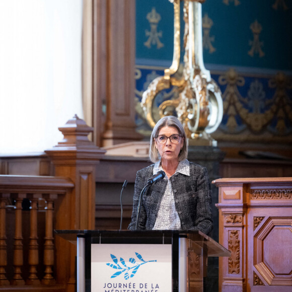 La princesse Caroline de Hanovre assiste au symposium "Journée de la Méditerranée" au musée Océanographique de Monaco, le 28 novembre 2022. Cette rencontre porte sur "L'emploi des jeunes et des femmes dans le bassin méditerranéen". © Olivier Huitel/Pool Monaco/Bestimage 