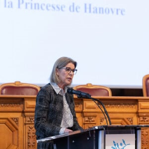 La princesse Caroline de Hanovre assiste au symposium "Journée de la Méditerranée" au musée Océanographique de Monaco, le 28 novembre 2022. Cette rencontre porte sur "L'emploi des jeunes et des femmes dans le bassin méditerranéen". © Olivier Huitel/Pool Monaco/Bestimage 