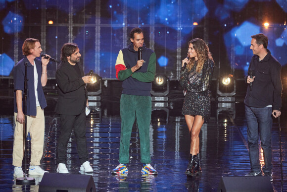 Exclusif - Ben Mazué, André Manoukian, Gaël Faye, Laury Thilleman et Grand Corps Malade (Fabien Marsaud) - Enregistrement de l'émission "La fête de la Chanson française" à Paris, diffusée le 29 novembre sur France 2. Le 7 novembre 2022 © Cyril Moreau-Veeren / Bestimage