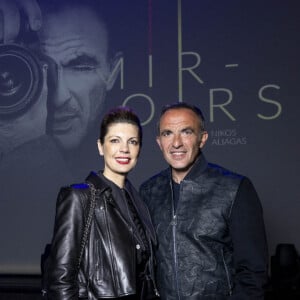 Exclusif - Nikos Aliagas et sa femme Tina Grigoriou - Vernissage de l'exposition photographique de Nikos Aliagas "Regards Miroirs" à la Seine Musicale à Boulogne-Billancourt le 14 avril 2022. © Cyril Moreau/Bestimage