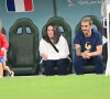 Antoine Griezmann en famille avec sa femme Erika Choperena et leurs filles - Femmes et compagnes des joueurs lors du match "France - Tunisie" (0-1) lors de la Coupe du Monde 2022 au Qatar (FIFA World Cup Qatar 2022) le 30 novembre 2022. © Philippe Perusseau / Bestimage