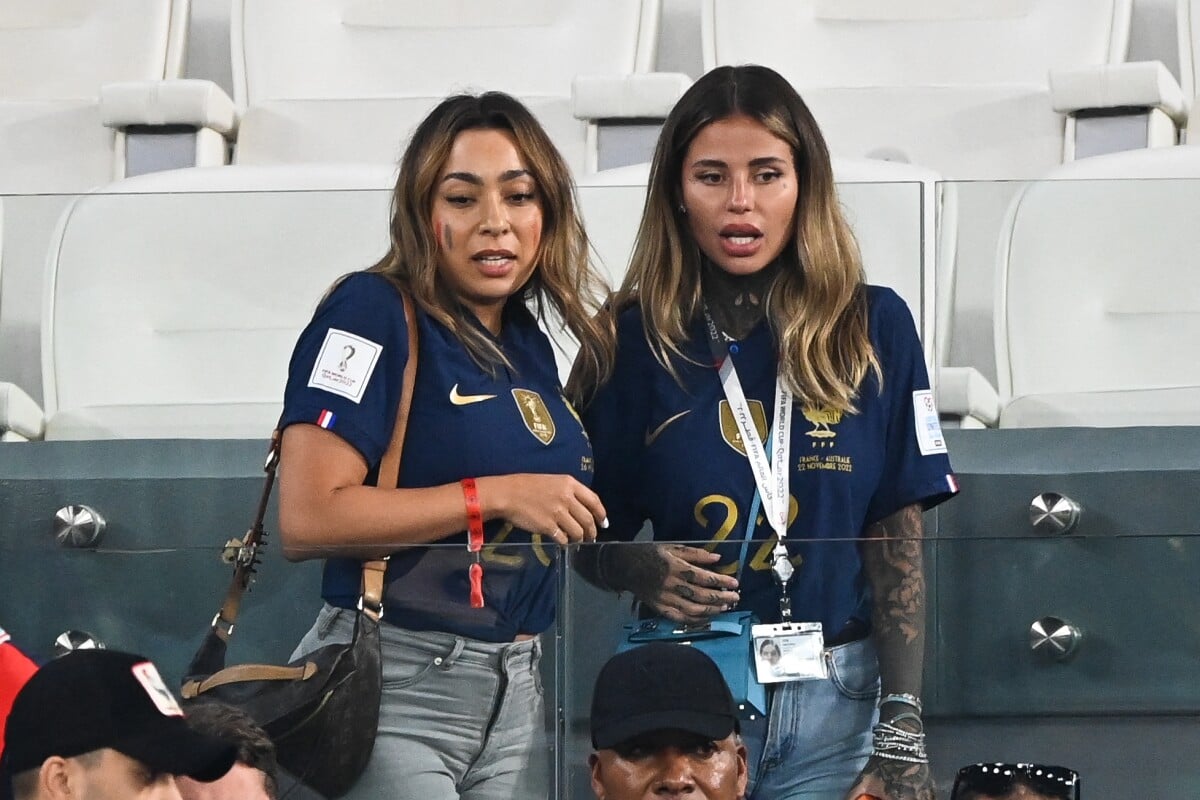 Photo : Sabrajna Duvad ( compagne de Kinglsey Coman) et Zoe Cristofoli (  compagne de Theo Hernandez) - Femmes et compagnes des joueurs lors du match  