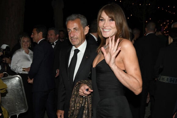 Carla Bruni et son mari Nicolas Sarkozy à la soirée "Women In Motion" par Kering au Château de la Castre lors du 75ème Festival International du Film de Cannes. Le 22 mai 2022 © Olivier Borde / Bestimage