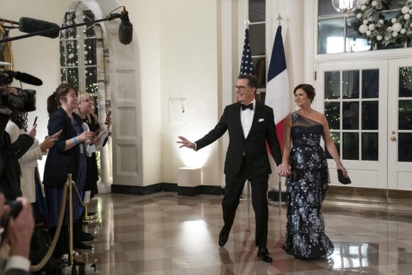 Stephen Colbert et Evelyn McGee-Colbert - Dîner d'état en l'honneur de la venue d'Emmanuel et Brigitte Macron à la Maison Blanche, Washington, Etats-Unis, le 1er décembre 2022