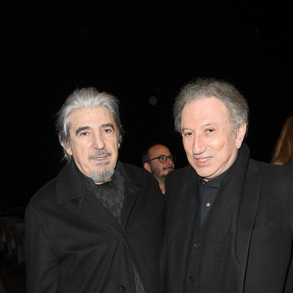 Serge Lama et Michel Drucker - Générale du 5ème woman show "N°5 de Chollet" de Christelle Chollet à la Salle Pleyel à Paris, le 17 janvier 2019. © Coadic Guirec/Bestimage