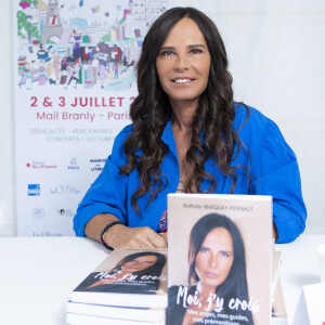 Exclusif - Nathalie Marquay-Pernaut - Festival des Livres et des Artistes organisé par l'association "Lecture pour Tous" engagée dans la lutte contre l'illettrisme au Mail Branly à Paris le 3 juillet 2022. © Pierre Perusseau / Jack Tribeca / Bestimage