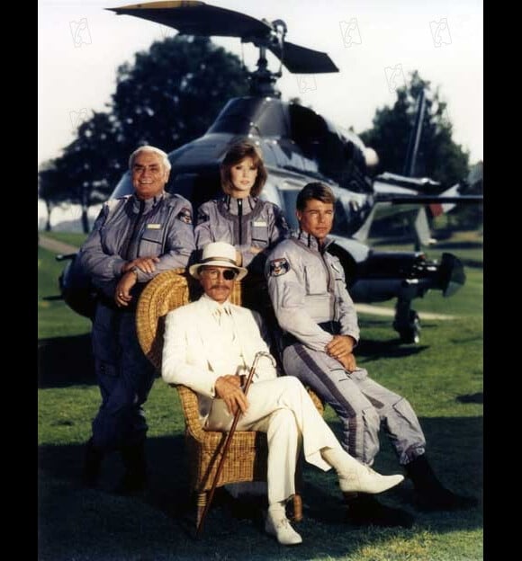 Alex Cord, Ernest Borgnine, Jan-Michael Vincent dans la série Supercopter.