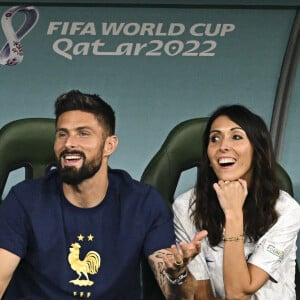 Olivier Giroud avec sa femme Jennifer - Les joueurs de l'équipe de France passent un moment avec leur famille avant la rencontre France/Tunisie lors de la Coupe du Monde de la FIFA, Qatar 2022 le 30 novembre 2022. © JB Autissier / Panoramic / Bestimage