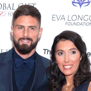 Olivier Giroud et sa femme Jennifer Giroud - Les célébrités posent lors du photocall de la soirée Global Gift à Londres.