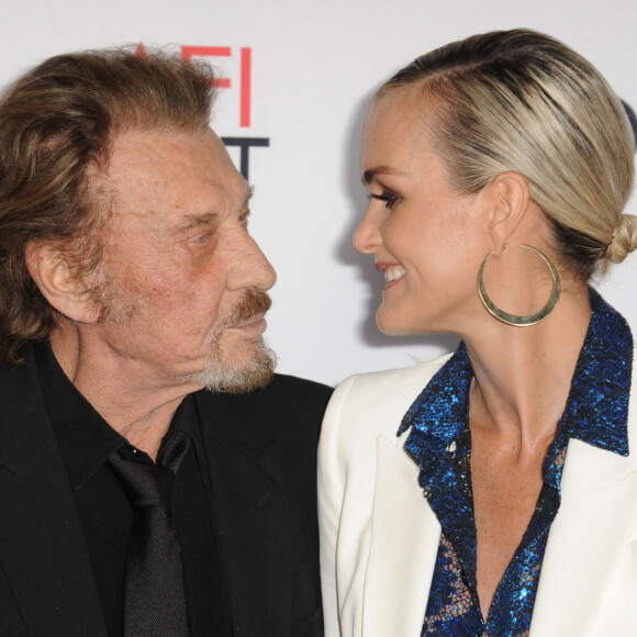 Johnny Hallyday et sa femme Laeticia Hallyday à la première de "Rules Don't Apply" à Los Angeles, le 10 novembre 2016. © Dave Longendyke/Globe Photos via Zuma Press/Bestimage
