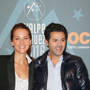 Jamel Debbouze et Mélissa Theuriau Soirée de clôture au palais des sports . Grand prix du jury , prix du public et prix d'interprètation rebaptisé désormais prix Michel Galabru pour Fatsah Bouyahmed 19ème festival international du film de comédie de l'Alpe d'Huez 2016 .