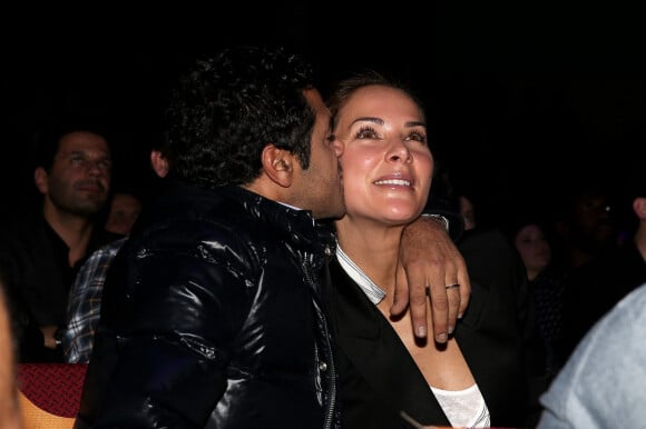 Jamel Debbouze et sa femme Mélissa Theuriau lors de la cérémonie de clôture et palmarès du 19ème Festival International du film de Comédie de l'Alpe d'Huez, le 16 janvier 2016. Le film "La vache" remporte trois récompenses, le Grand Prix, e Prix du Public et le Prix d'Interprétation Michel Galabru (reçu par Fatsah Bouyahmed). © Dominique Jacovides/Bestimage