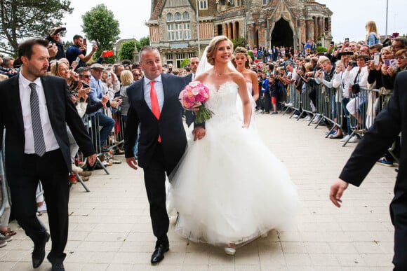 Mariage de Raphaël Varane et Camille Tytgat à la mairie du Touquet puis en l'église Sainte-Jeanne d'Arc le 20 juin 2015