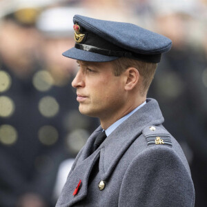 Le prince William, prince de Galles, - Les membres de la famille royale d'Angleterre et les personnalités lors du "Remembrance Sunday Service" à Londres, le 13 novembre 2022. 