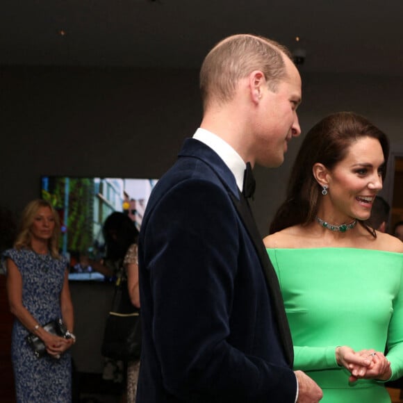 Le prince William, Kate Middleton et Ellie Goulding lors de la 2e cérémonie "Earthshot Prize Awards" au "MGM Music Hall de Fenway" à Boston, le 2 décembre 2022.