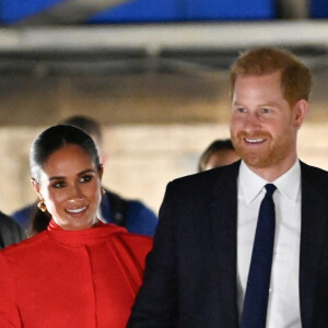 Le prince Harry, duc de Sussex et Meghan Markle, duchesse de Sussex, arrivent au "One Young World Summit 2022" à Manchester, le 5 septembre 2022. 