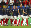 Joie des joueurs de l'équipe de France après le but de Theo Hernandez - Match de demi-finale "France - Maroc" lors de la Coupe du Monde au Qatar. © JB Autissier / Panoramic / Bestimage