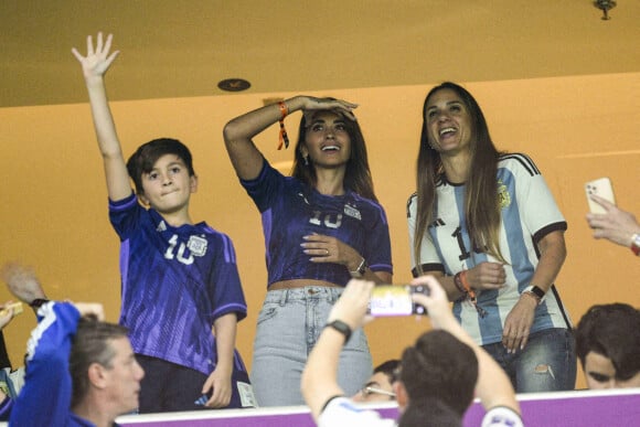 Antonella Roccuzzo (femme de Messi) lors du match "Argentine - Croatie (3-0)" lors de la Coupe du Monde 2022 au Qatar (FIFA World Cup Qatar 2022), le 13 décembre 2022.