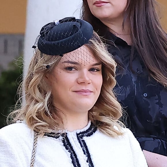 Camille Gottlieb - La famille princière de Monaco dans la cour du palais lors de la Fête Nationale de la principauté de Monaco le 19 novembre 2022. © Dominique Jacovides / Bruno Bebert / Bestimage 