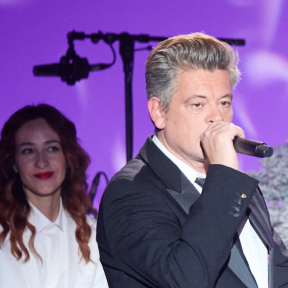 Exclusif - Yael Naïm et Benjamin Biolay lors de l'enregistrement d'un Grand show de Noël "Christmas Show" imaginé par B.Biolay avec une pléiade d'artistes prestigieux au Casino de Paris, France, le 29 septembre 2022, diffusé sur Canal+, le 21 décembre 2022.. © Cyril Moreau/Bestimage