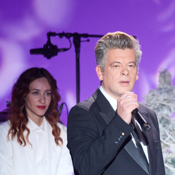 Exclusif - Yael Naïm et Benjamin Biolay lors de l'enregistrement d'un Grand show de Noël "Christmas Show" imaginé par B.Biolay avec une pléiade d'artistes prestigieux au Casino de Paris, France, le 29 septembre 2022, diffusé sur Canal+, le 21 décembre 2022.. © Cyril Moreau/Bestimage