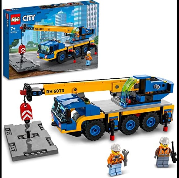 Une route est à construire avec ce jeu de construction Lego City La grue mobile