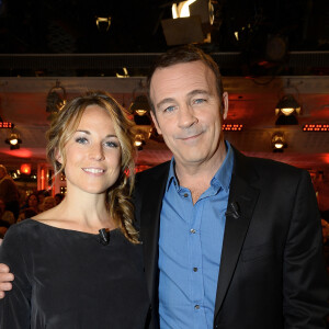 Aurélie Vaneck et Serge Dupire - Enregistrement de l'émission "Vivement Dimanche" à Paris le 9 avril 2014. L'émission sera diffusée le 13 avril.