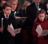 Le prince George de Galles, La princesse Charlotte de Galles - La famille royale d'Angleterre assiste à une messe de Noel à l'abbaye de Westminster à Londres le 15 décembre 2022. 