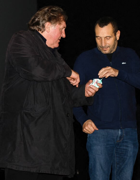 Gérard Depardieu et Zinedine Soualem lors du Festival Premiers Plans à Angers le 28 janvier 2022. © Laetitia Notarianni / Bestimage