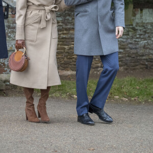 Le prince Harry et sa fiancée Meghan Markle - La famille royale d'Angleterre arrive à l'église St Mary Magdalene pour la messe de Noël à Sandringham le 25 décembre 2017 