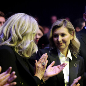 Exclusif - Brigitte Macron, Olena Zelenska, Denys Chmyhal, premier ministre de l'Ukraine - Soirée de gala au profit de la Fondation Olena Zelenska à la salle Pleyel à Paris, le 13 décembre 2022. © Dominique Jacovides / Bestimage