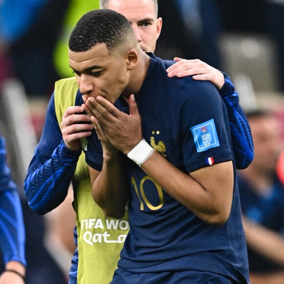 Kylian Mbappé - Match "France - Argentine (3-3 - tab 2-4)" en finale de la Coupe du Monde 2022 au Qatar, le 18 décembre 2022. © Philippe Perusseau / Bestimage