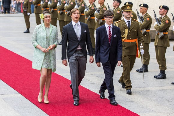 Princesse Alexandra et Prince Louis - Messe en la Cathédrale Notre-Dame dans le cadre de la Fête nationale luxembourgeoise 2022 à Luxembourg le 23 juin 2022. 