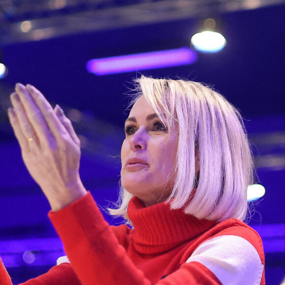 Exclusif - No Web - Laeticia Hallyday - L.Hallyday regarde la finale de la coupe du monde de football FIFA Qatar 2022 France - Argentine (3-3 - tab 2-4) à Bruxelles le 18 décembre 2022. © Dominique Jacovides / Bestimage 