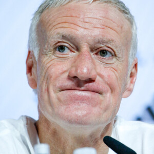 Didier Deschamps lors de la conférence de presse avant la finale France / Argentine lors de la coupe du monde FIFA Qatar 2022 à Doha le 17 décembre 2022. © William Volcov/ZUMA Press Wire / Bestimage 