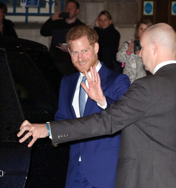 Le prince Harry, duc de Sussex, et Meghan Markle, duchesse de Sussex à la sortie de la cérémonie des Endeavour Fund Awards au Mansion House à Londres, Royaume Uni, le 5 mars 2020. 