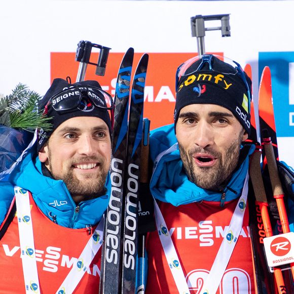 Martin Fourcade remporte l'épreuve du "20kms Homme Individuel" lors de la Coupe du monde de biathlon 2019 (IBU World Cup) à Ostersund en Suède, le 4 décembre 2019.