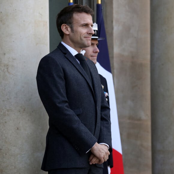 Le président de la République française, Emmanuel Macron reçoit le Premier ministre du Royaume de Suède, à l'occasion d'un déjeuner de travail au Palais de l'Elysée à Paris, France, le 3 janvier 2023. © Stéphane Lemouton/Bestimage