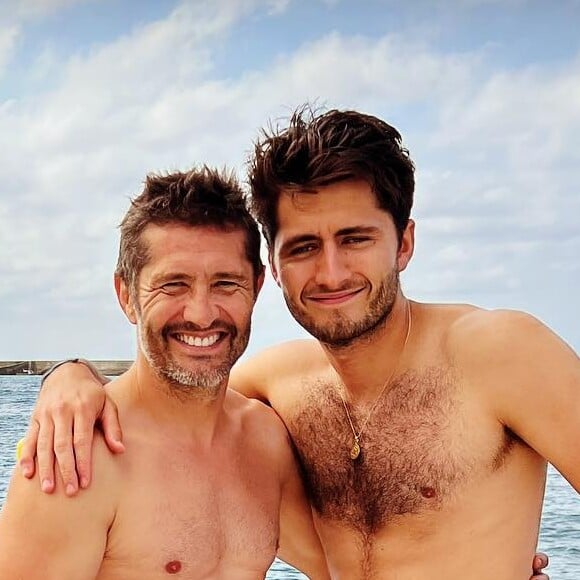 Bixente Lizarazu avec son fils Tximista à Saint-Jean-de-Luz.