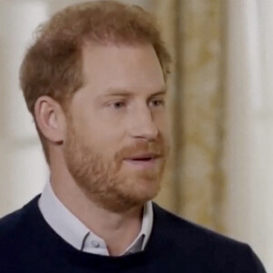 Bande-annonce de l'interview du prince Harry, duc de Sussex, avec Tom Bradby pour la chaîne britannique ITV, avant la sortie de l'autobiographie du prince "Spare" ("Le Suppléant"). Le 4 janvier 2023. 