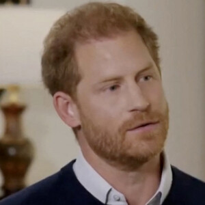 Bande-annonce de l'interview du prince Harry, duc de Sussex, avec Tom Bradby pour la chaîne britannique ITV, avant la sortie de l'autobiographie du prince "Spare" ("Le Suppléant"). Le 4 janvier 2023. 