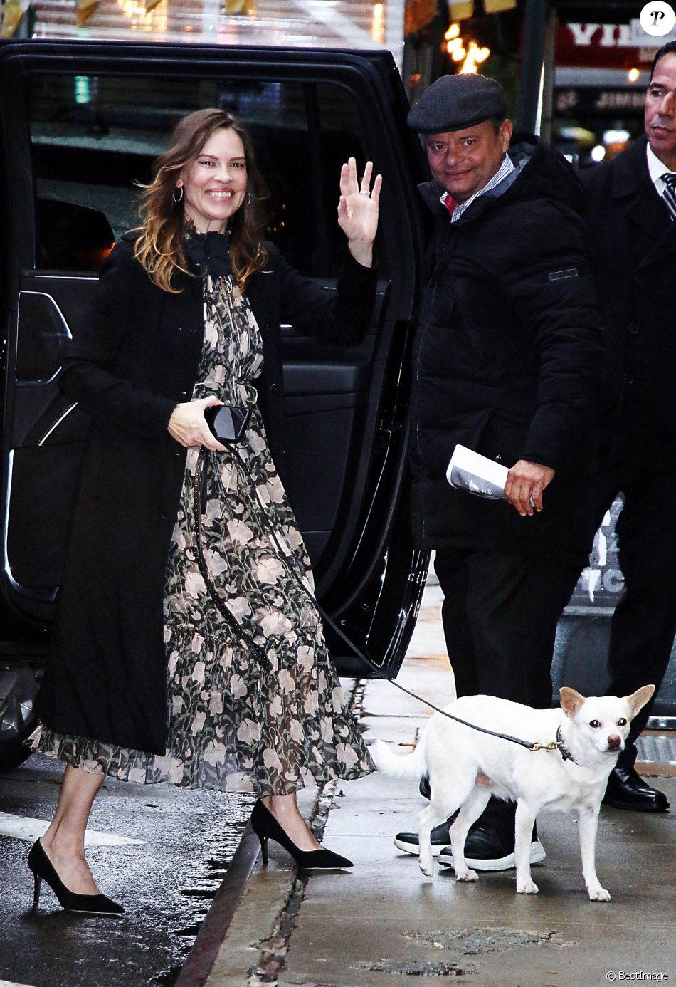 Hilary Swank arrive à l'émission Good Morning America à New York, le 5